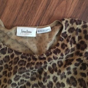 Neiman Marcus cashmere cheetah print sweater